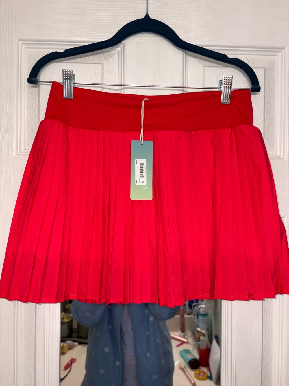 Pleated Red Women’s athletic Skirt with shorts Classic A-Line Style NWT